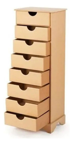1 Gaveteiro 8 Gavetas Organizador Em Mdf Cru Decoração 89cm 0