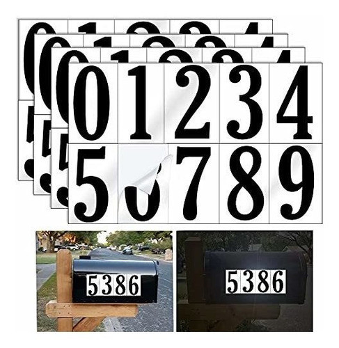 Numeros Autoadhesivos Vinilo Reflectivo Bcoegro 5cm- 4sets 0