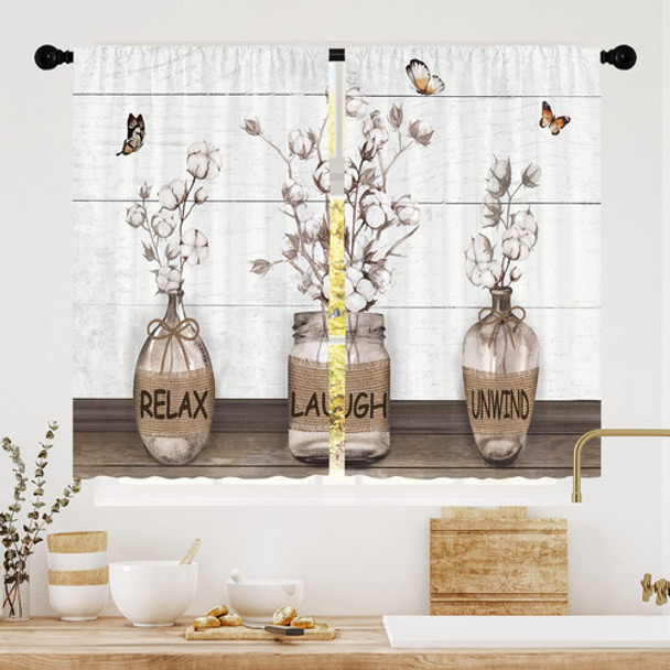 Cortinas Rústicas De Cozinha Laifzere Farmhouse Vintage Cou 0