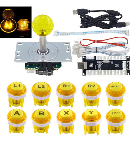 Sj Juego De Arcade Led Kit De Bricolaje Interruptor De Te 0