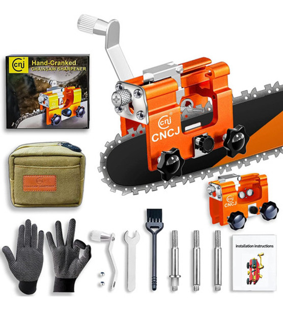 Afilador Cadena Motosierra Con Kit Accesorios Y Limas Extra 0