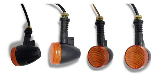 Guiño Farol De Giro Cafe Racer Custom Chopper Negros X4 -xp 0