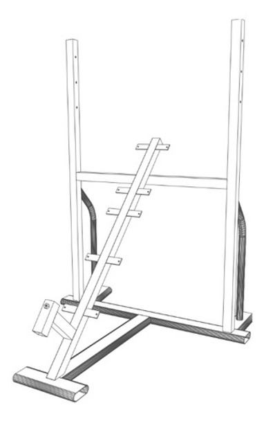 Plano Dibujo De Press Banca Inclinado, Elementos De Gimnasio 0