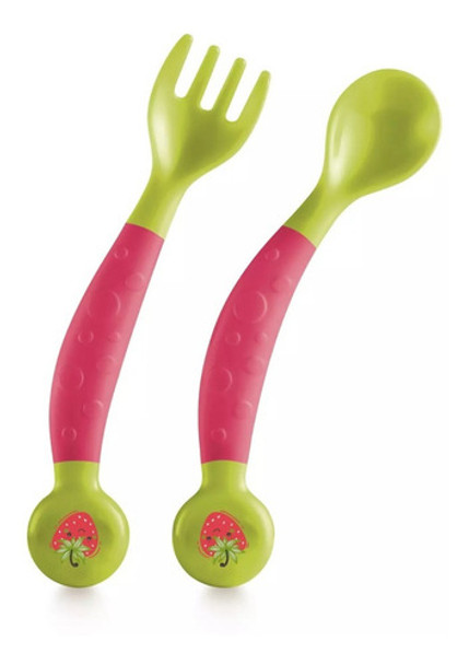 Cuchara Y Tenedor Flexible Frutilla Multikids Bb1141 0