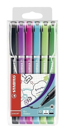 Microfibra Stabilo Sensor 0.7mm Pack X 6 Colores 0