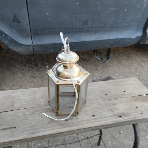 Antiguo Farol Colonial De Bronce 0