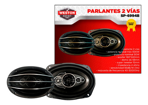 Juego De Parlantes 6x9' 2 Vias 500w - Cymaco 0