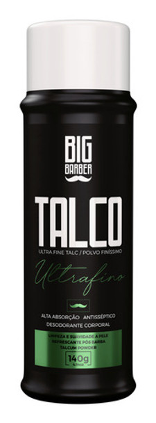Talco Pó Ultrafino Big Barber 140g Multiuso Para Uso Diário 0
