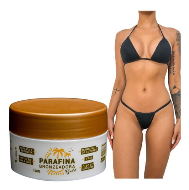 Envio Imediato Parafina Bronzeador + Biquini Tecido Marca De 0