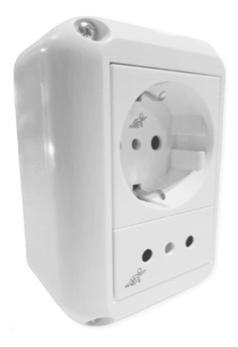 Caja Exterior Conatel Presta Schuko Y 3 En Línea Blanco 0