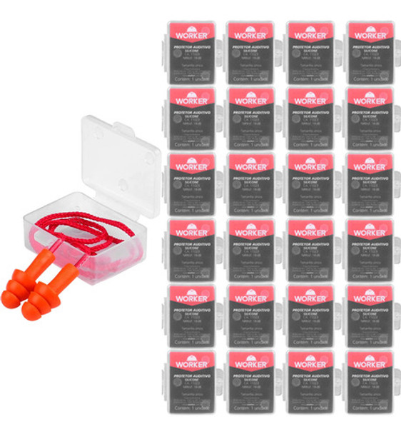 25 Un Protetor Auricular Em Plugue De Silicone 14db Worker 0