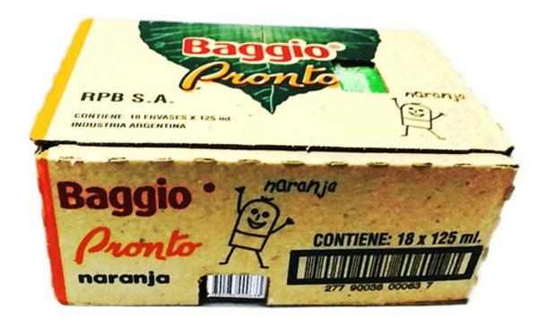 Jugo Baggio Sabor Naranja X125ml Caja X 18 Unidades 0