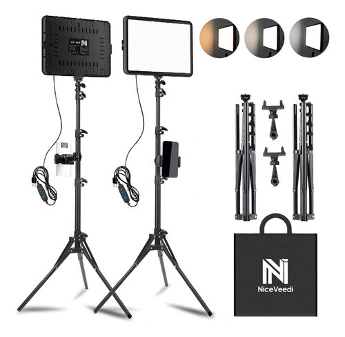 Kit De Luces Led Para Video, Trípode Incluido, 185 Cm De Alt 0