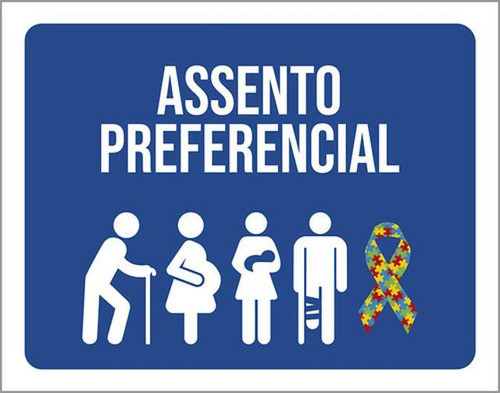 Placa Sinalização - Assento Preferencial Autista 27x35 0
