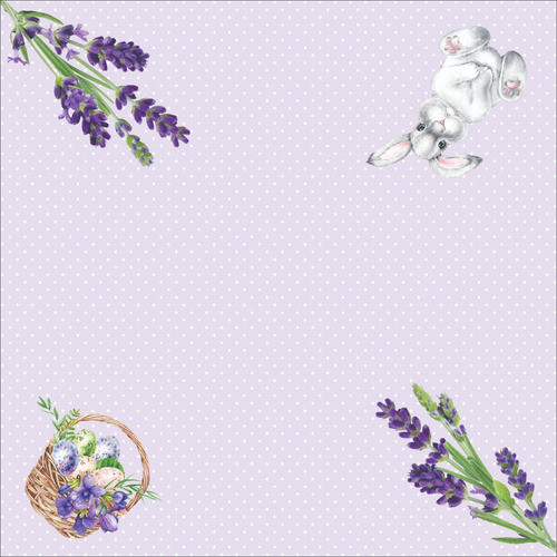 Guardanapo Estampado 45x45cm Pascoa Lavanda 0
