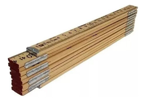 Metro De Madera Carpintero Plegable 2mts Doble Racort 0
