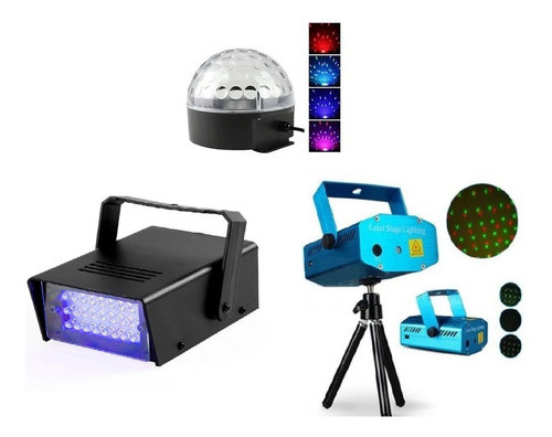 Combo Para Discoteca Laser Flash Efectos Rgb- Super Pack 0