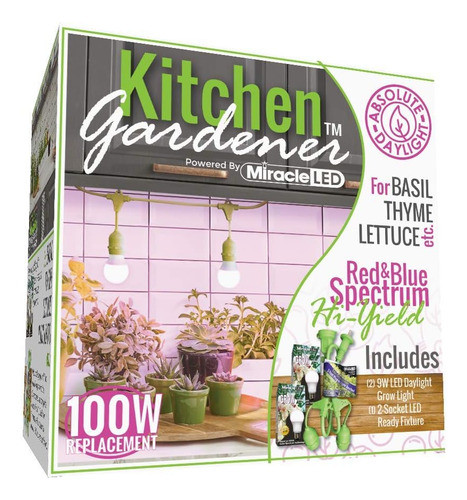 Jardinero De Cocina 2socket Led Crece Kit De Luz Espect... 0