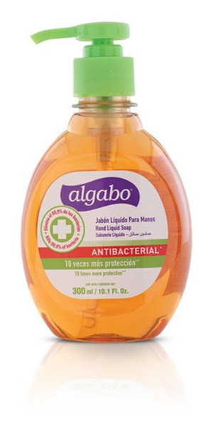 Caja X36 Jabón Líquido Algabo Antibacterial 300ml 0