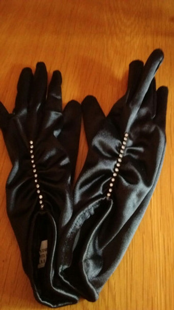 Antiguos Guantes Negros Con Strass 0