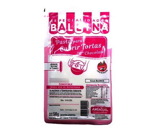 Pasta Ballina Para Cubrir Tortas X500g. Sabor Chocolate 0