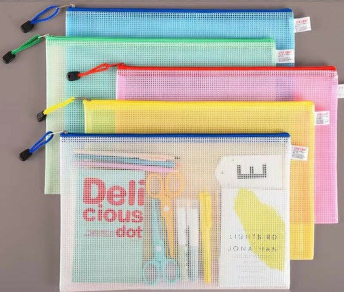 Pasta Documentos A4 Kit C/200 Com Zíper Translucida Sortida 0