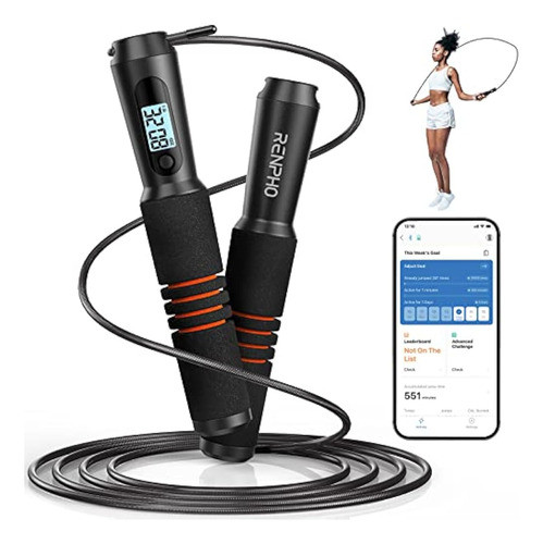 Renpho Cuerda De Saltar Inteligente, Cuerda De 0
