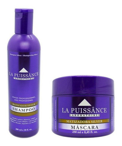 Kit Shampoo Matizador Violeta + Mascara Silver La Puissance 0