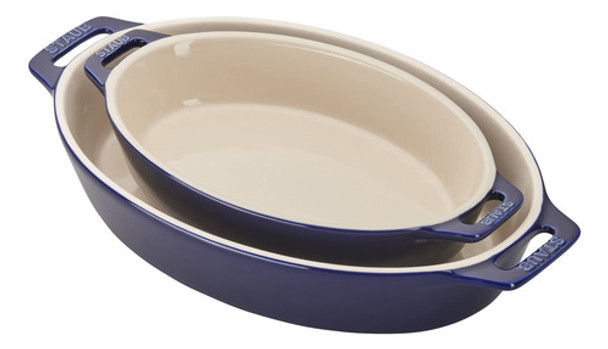 Staub 40508632 Oval Plato Para Hornear Conjunto Azul Oscuro 0