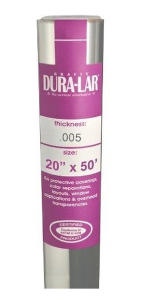 Grafix Transparente 005 Duralar Rollo De 20 Pulgadas Por 50 0