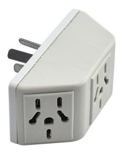 Enchufe Adaptador Triple Piramidal Multitoma 10a Blanco 0