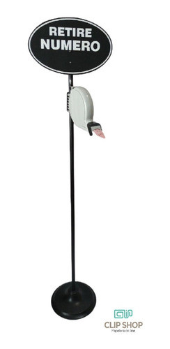 Expendedora Números Blanca Con Pie+ Cartel Negro + 10 Rollos 0