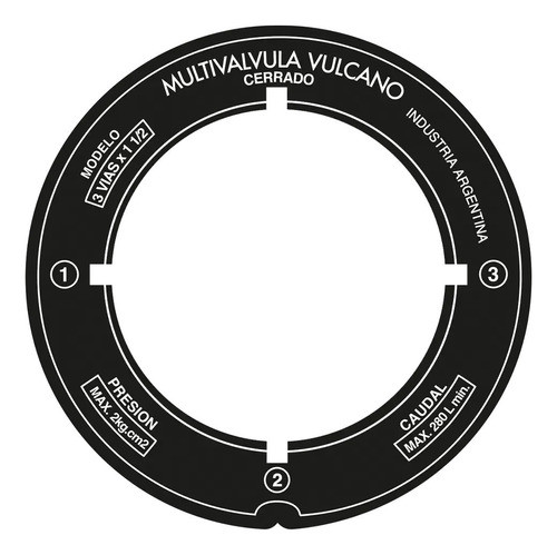 Etiqueta Calco Para Multivalvula De 3 Vias Vulcano 0