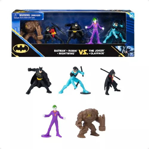 Set X 5 Mini Figuras Dc Batman Joker Original Spin Master 0