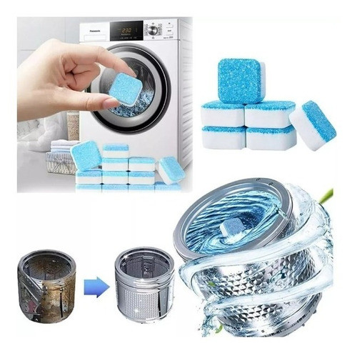 4 Tabletes Pastilhas Higienizar Limpar Máquinas Lava Roupas 0