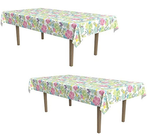 Beistle 2 Piezas De Plástico Rectangular Con Estampado Flora 0