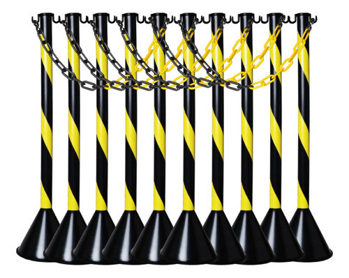 10 Postinho De Filas Pedestal + 60 Mt Corrente Zebrada Pq 0