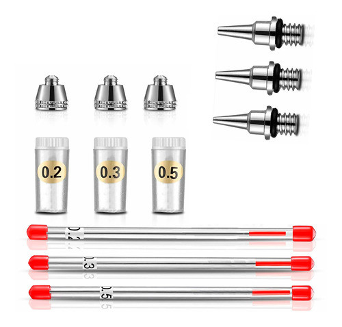 Set De Conversión De Aerógrafos Hobbykits 0,2 0,3 0,5mm 0