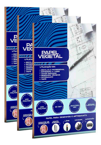 Papel Vegetal Legal 90/95 C/ 300 Folhas 0