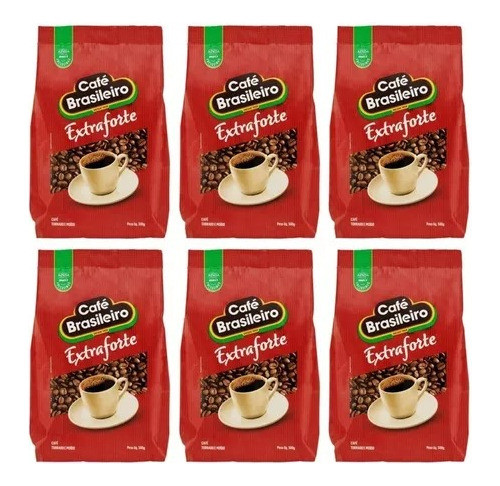 Café Brasileiro Extra Forte Pacote 500g Kit C/6 0