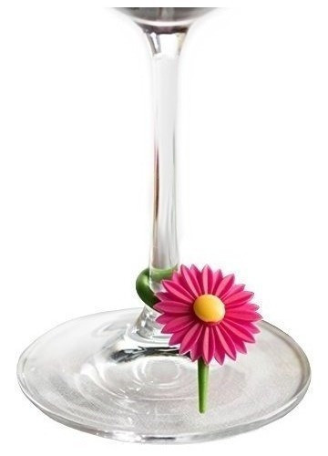 Trudeau Daisy Multicolored Silicone Wine Y Stemware Charm Co 0