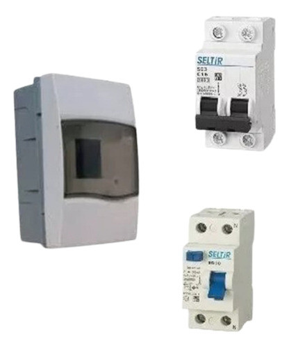 Pack Completo Tablero 4 Módulos + Térmica + Diferencial 0