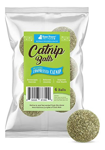 Raw Paws Pelotas De Hierba Gatera, 6 Unidades 0