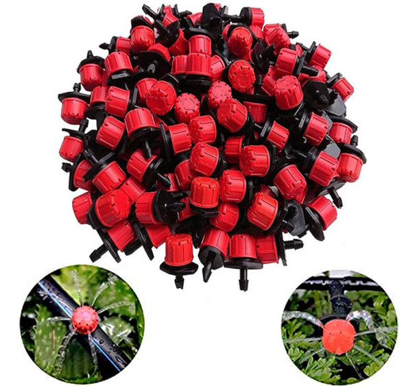 Kalolary 100pcs 1/4  Rociadores De Riego Ajustables Para El 0