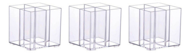 Kit Com 3 Organizadores Porta Maquiagem Pincel Acrílico 0