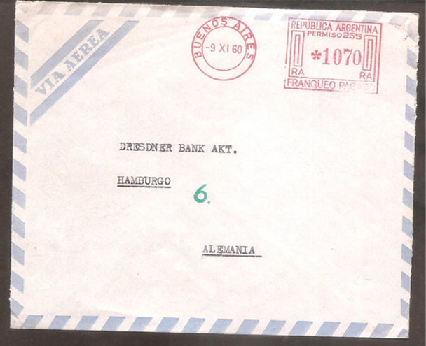 Argentina 1960  Sobre Circulado  Numero  138 0