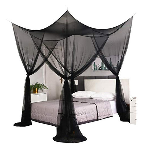 Ngersi 4 Corner Post Mosquito Net Canopy Bed Cortinas Para F 0