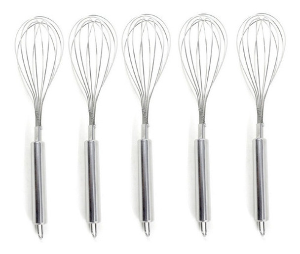 Kit Com 5 Batedor De Ovos Hm Aço Inox - Hm106 0 Kit Com 5 Batedor De Ovos Hm Aço Inox - Hm106 0