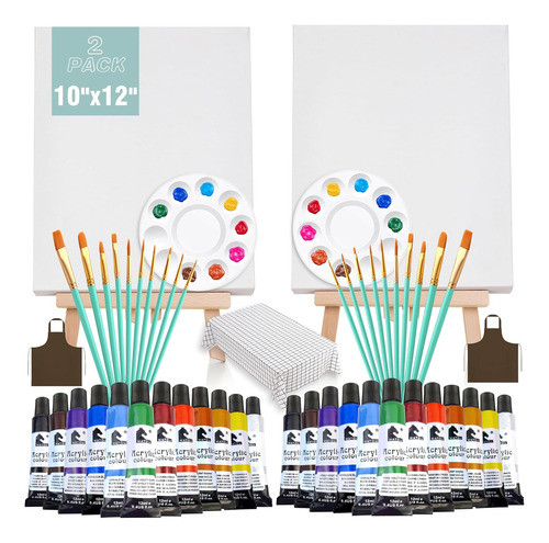 Kit De Pintura En Pareja 2pack, 25x30cm, Incluye Caballete 0