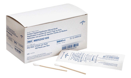 Aplicadores Com Ponta De Algodão Medline Sterile 0